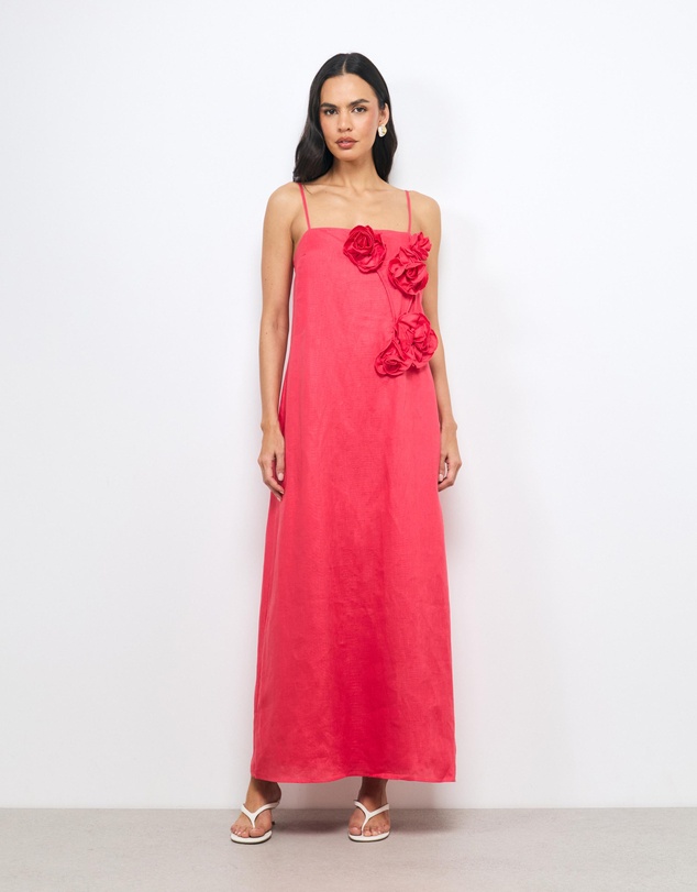 AERE - Mika Placement Flower Maxi Dress
