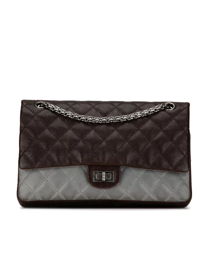 Pre-Loved by Azura Reborn - Pre-Loved Chanel Classic Double Flap Caviar Leather Shoulder Bag Grey