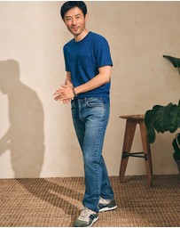 Faherty - Ss Indigo Organic Cotton Pocket Tee