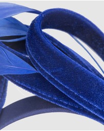 Max Alexander - Large Royal Blue Velvet Bow Racing Fascinator