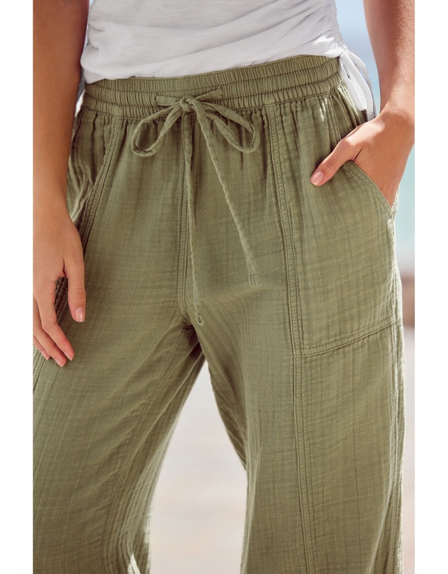 NEXT - 100% Cotton Double Cloth Pull-On Wide Leg Trousers