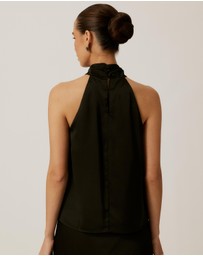 Tussah - Ruby Satin Halter Top
