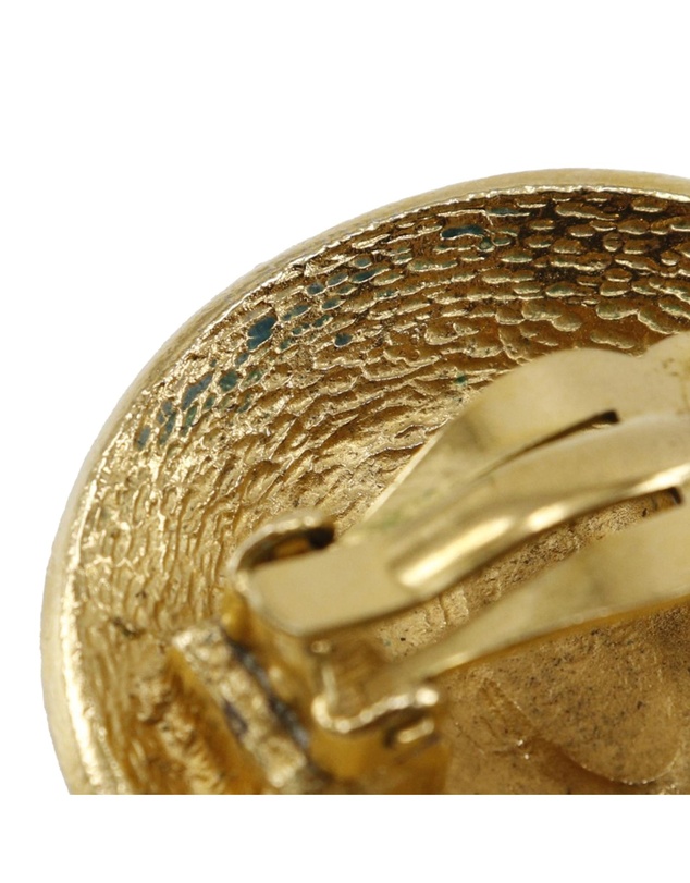 Pre-Loved by Azura Reborn - Pre-Loved Gold Plated Rue Cambon Medallion Clip On Earrings