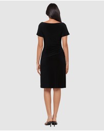 Miraclesuit Shapewear - Zari Knee-Length Flutter Sleeve Cowl Neck Shaping Dress