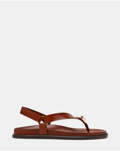 Steve Madden - Elvia Brown Leather Sandals