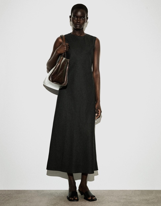COS - Bias-Cut Linen-Blend Midi Dress