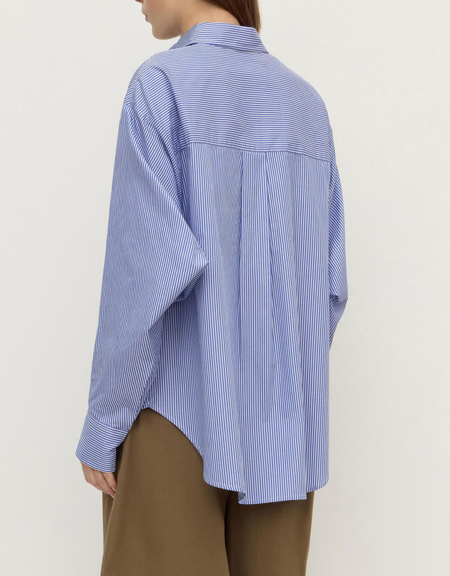 Assembly Label - Ava Stripe Cotton Poplin Long Sleeve Shirt