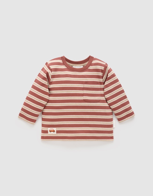 Purebaby - Stripey Thick Long Sleeve Tee -Kids-Babies