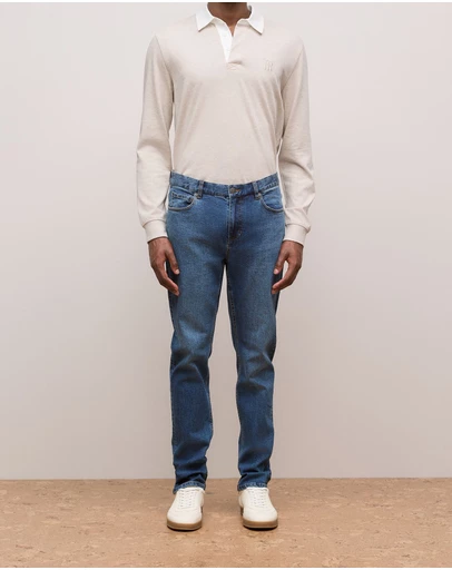 Trenery - Relaxed Fit Mid Wash Jean in Indigo Blue