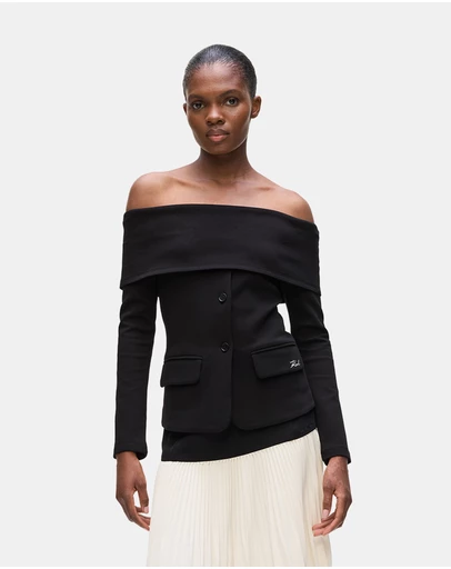 Karl Lagerfeld - Off-Shoulder Sweatshirt