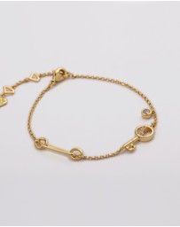 Wanderlust + Co - Crescent Key Gold Bracelet