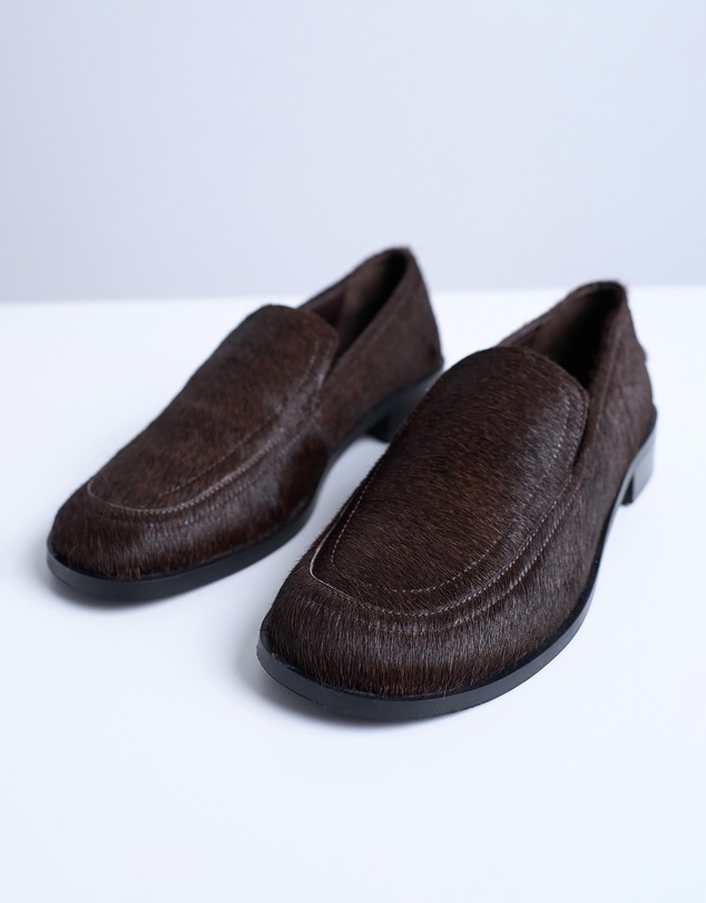 TOPSHOP - Corrie Real Leather Pony Flat Shoe Loafers