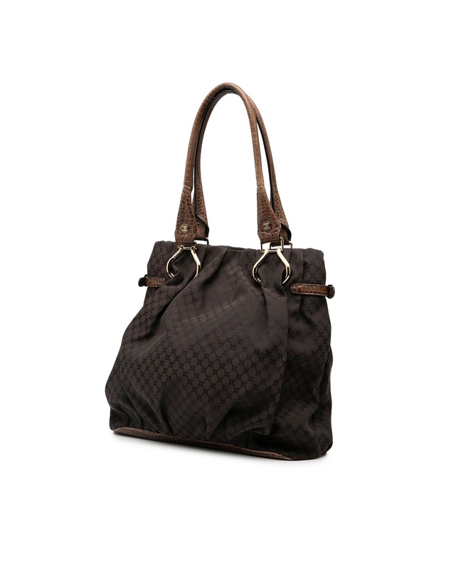 Pre-Loved by Azura Reborn - Pre-Loved Embossed Leather Trimmed Macadam Canvas Vertical Tote