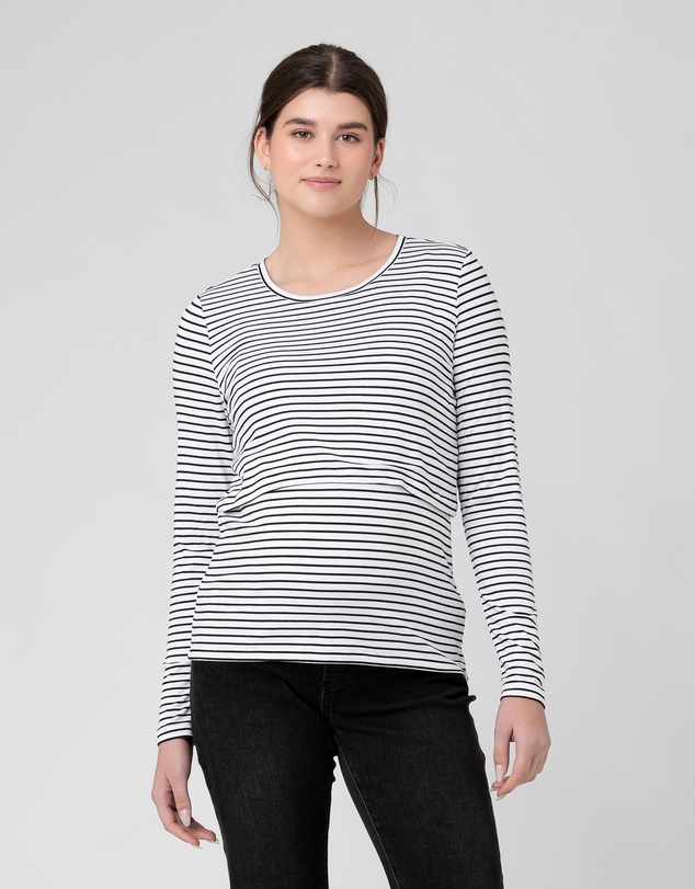 Ripe Maternity - Stripe Layered Nursing Top