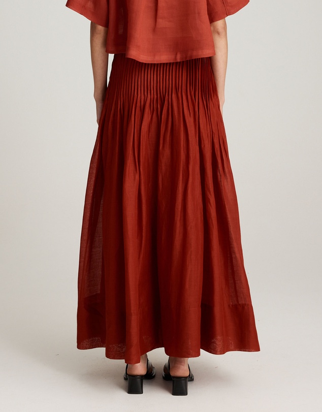 Mattir - Isla Ramie Skirt Cherry