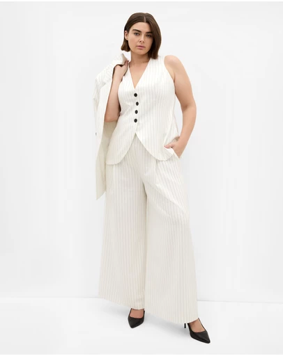 City Chic - Pinstripe Wide Leg Pant