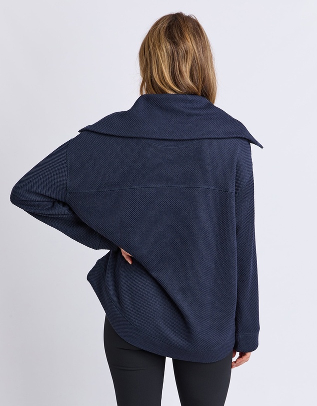 Foxwood - Huntsville Relaxed Zip Crew Navy