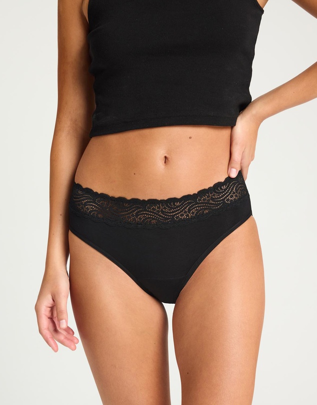 Modibodi - Sensual Period Underwear Hi Waist Bikini Light Absorbency