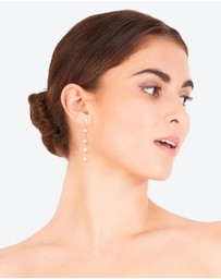 Lovisa - Silver Plated Five Freshwater Pearl Long Drop Earrings