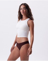 Bras N Things - Smooth Comfort Cotton Brazilian Knicker-Dark Brown