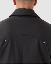 Zanerobe - Faux Leather Aviator Jacket Black