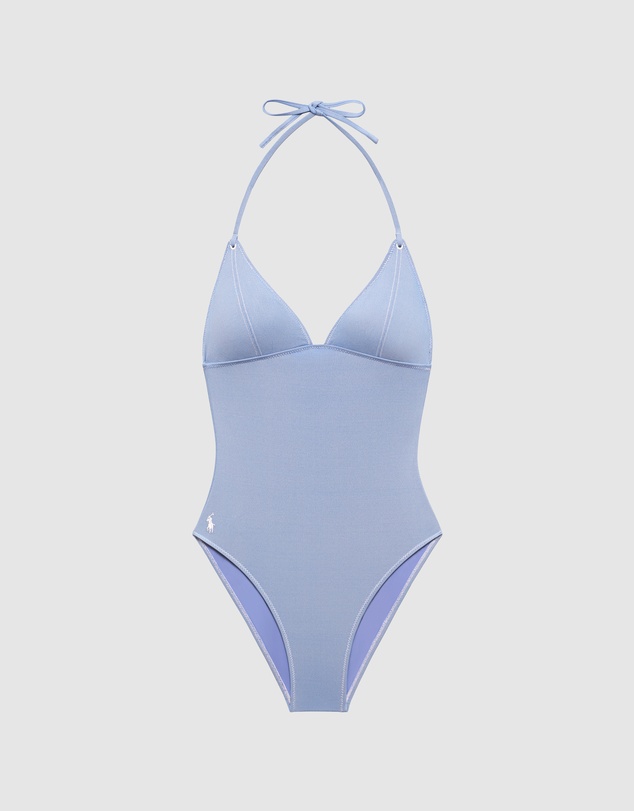 Polo Ralph Lauren - Oxford Padded Cup Halter One-Piece Swimsuit