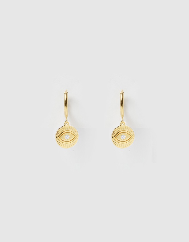Arms Of Eve - Protective Eye Gold Hoop Huggies