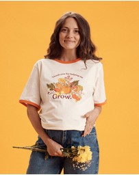 Banabae - Thank you For Helping Me Grow Ringer Tee - Ladies