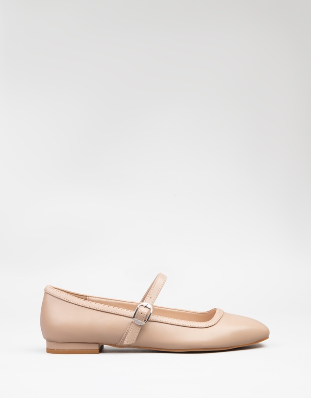 RAID - Finni ankle strap ballet pumps in nude