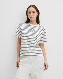 Country Road - Australian Cotton Cr Logo Stripe T-shirt