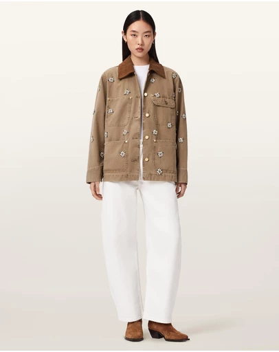 AllSaints - Bex Embellished Denim Jacket
