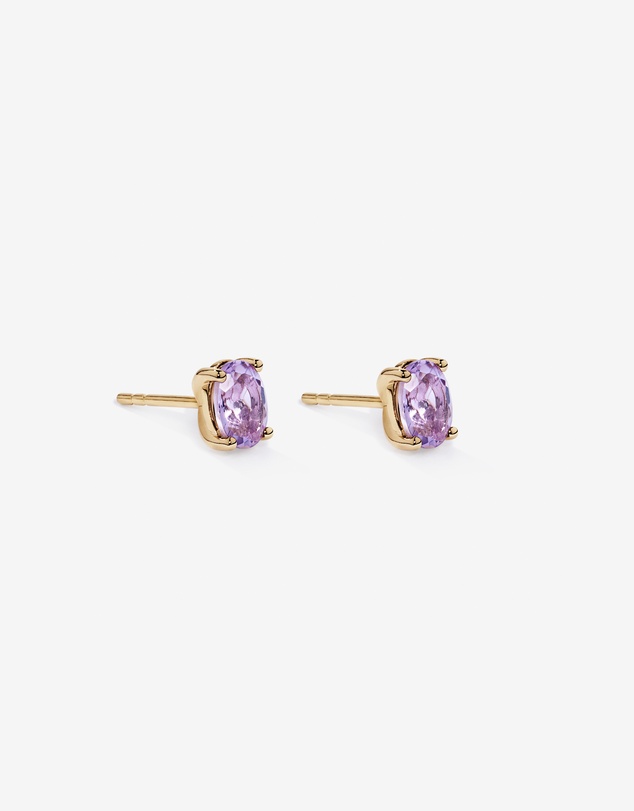 Michael Hill - Oval Rose Amethyst Stud Earrings in 10kt Yellow Gold