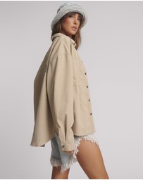 ONE TEASPOON - Studded Heart Faux Leather Daria Jacket - Stone