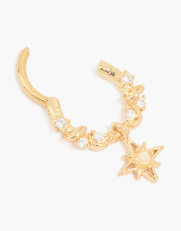Lovisa - Surgical Steel Cubic Zirconia Celestial Clicker Ring