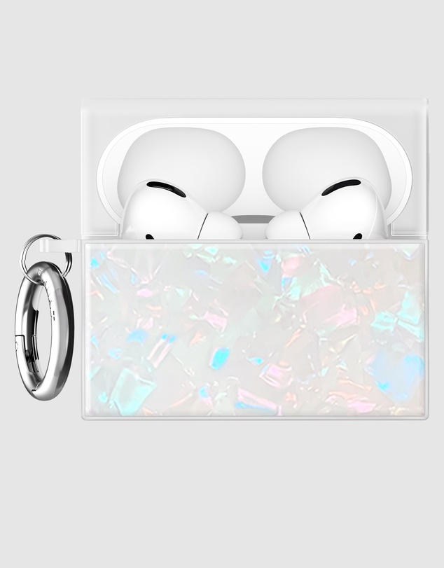 Flaunt - Flaunt Opal Shell with Silver Clip Case for AirPod Pro 3
