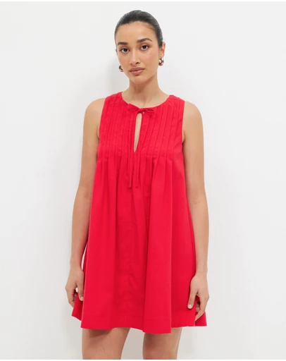Calli - Shannon Cotton Linen Blend Mini Dress