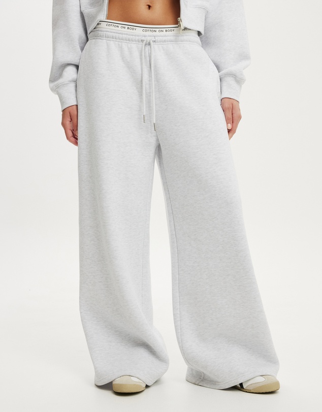 Cotton On Body Active - Plush Tie Waist Wide Leg Sweatpants