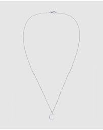 Elli Jewelry - Necklace Pendant Crescent Moon Star Astro in 925 Sterling Silver