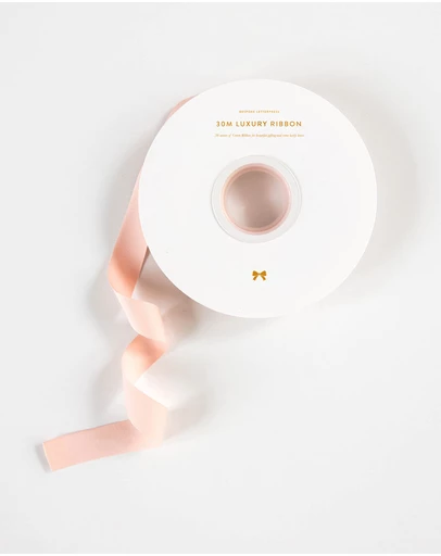 Bespoke Letterpress - Cotton Ribbon - Peach - 30 Meters