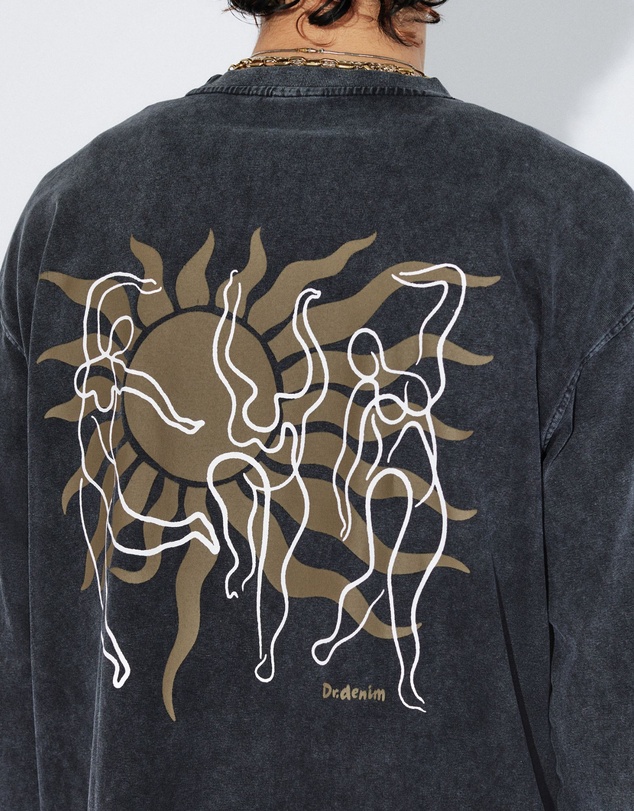 Dr Denim - Caiden Long Sleeve Washed Black Dance
