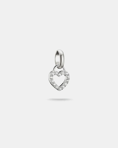 THOMAS SABO - Silver-Plated Open Heart Charm with White Zirconia