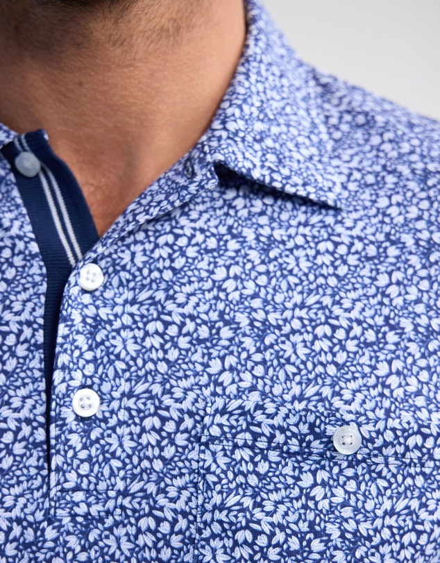 Oxford - Milo Print Jersey Polo With Pocket