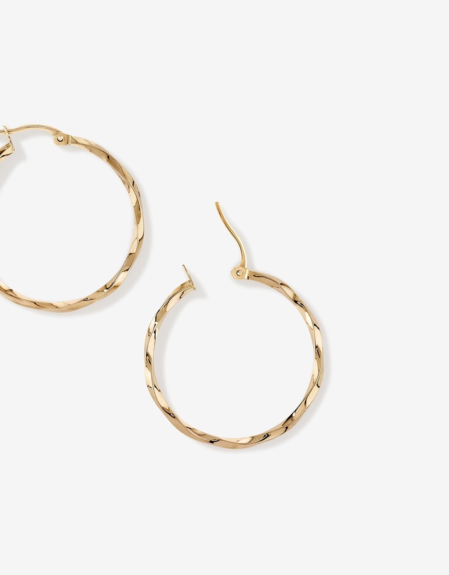 Michael Hill - 28mm Square Twist Hoop Earrings in 10kt Yellow Gold