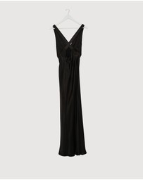 Revibe - Repaired Shona Joy La Lune Plunged Cross Back Maxi Dress - AU 8