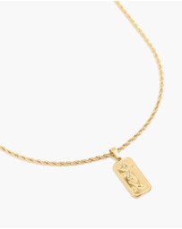 Lovisa - Waterproof Gold Plated Stainless Steel Flower Tab Necklace