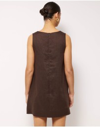 AERE - Eve Mini Linen Shift Dress