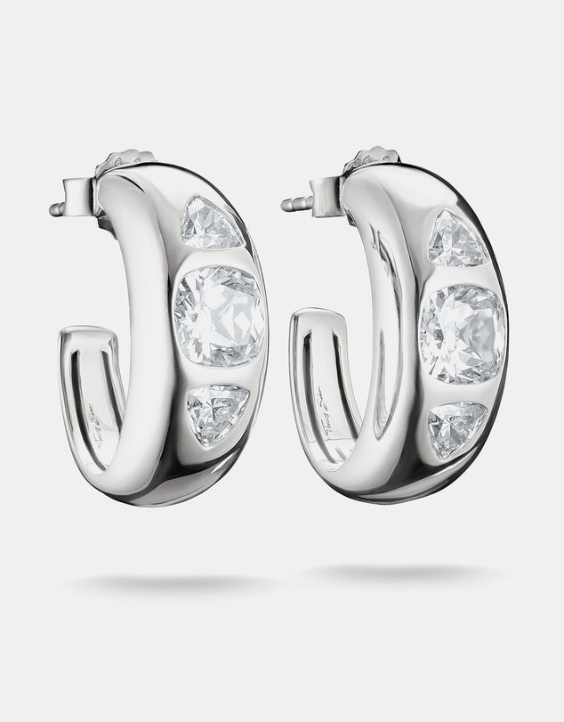 THOMAS SABO - THOMAS SABO Hoop Earrings with Zirconia Stones Silver