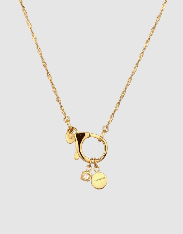 Elli Jewelry - Necklace Women Sun Zirconia White 925 Sterling Silver Gold Plated