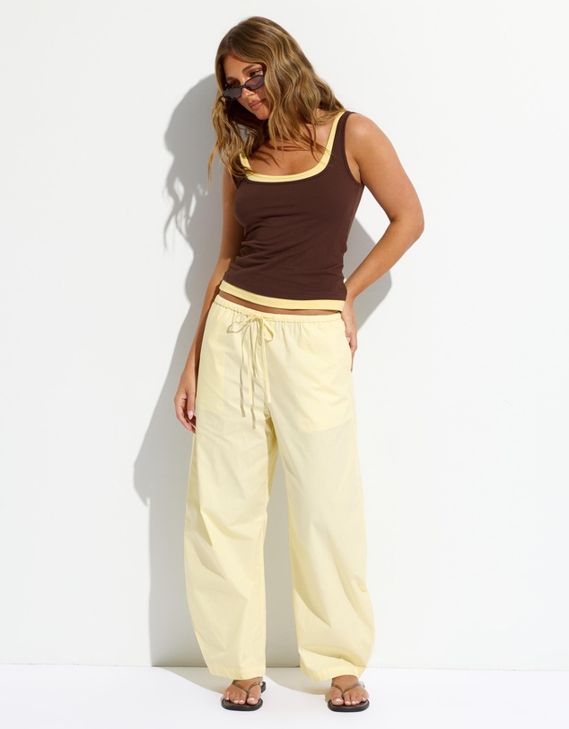 Dazie - Raina Low Rise Cotton Poplin Barrel Pants
