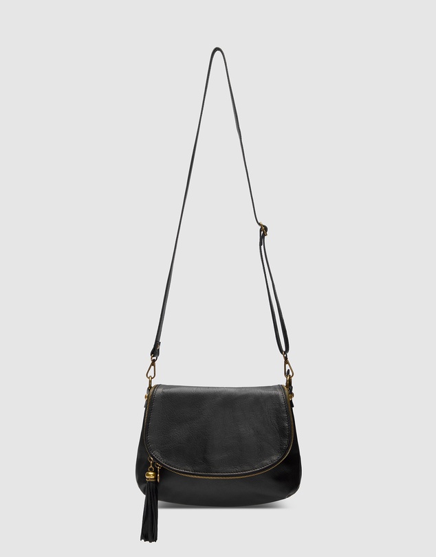 Florence - Vasarino Black Leather Crossbody Bag